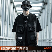 AOGZ National Tide brand tooling vest men wear spring and autumn trend summer thin style function wind tactical vest coat