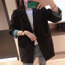 Net red small suit jacket women 2021 new spring tide Korean version of retro Hong Kong flavor loose casual chic suit