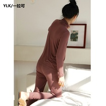 Pregnant womens autumn pants set in high collar thin autumn and winter bottoming nursing pajamas moon feeding clothing warm underwear women
