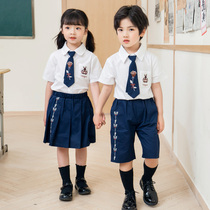 Primary School Children Summer Clothes School Suit Childrens Class Clothes Short Sleeve Summer Yingren College Wind Graduation photo Kindergarten Garden clothes