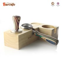 Barcafe Handle Powder Press Base Corner Rubber Wood Filling Powder Hammer Bracket Appliance Accessories Handle Set