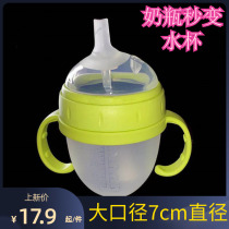 Applicable to how much anti-spray drinking mouth second-generation pacifier with straw duck mouth lip protection ultra-wide silicone bottle accessories