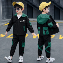  Childrens clothing Boys autumn suit Western style middle and large childrens casual sports tooling suit spring and autumn handsome childrens trendy clothes
