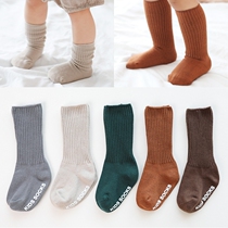 Baby socks autumn and winter boys and girls children cotton pile socks 0-3 Korean baby mid-tube socks non-slip