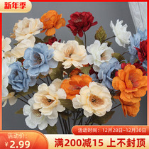 3 gardenia flower simulation flower champagne red wedding decoration flower road guide flower row flower row flower autumn single branch flower