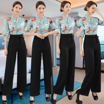 Beautician work clothes for womens waist temperament 2022 new foot therapy foot bath technician clothes wellness clubhouse trousers suit