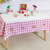 Zuo Ham Road tablecloth rectangular ins Wind cute animal cartoon fabric anti-hot Japanese retro table tablecloth