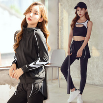 Korean version of the fitness suit suit quick-drying womens gym yoga suit sports suit 2019 autumn and winter fashion thin cover meat