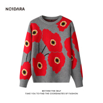 NO1DARA autumn and winter New Style brand design feel jacquard sweater men and women wear star with the same style loose knitwear