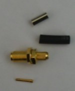 RF coaxial connector SMA female connector SMA-KY-3 outer screw inner bore crimping 50-3 cable feeding Heat Shrinkable tube