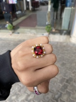 Nepalese handmade ancient method 22k ring designer exclusive design gemstone fifteen carats