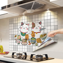 Kitchen anti-oil sticker high temperature self-adhesive thickening countertop waterproof and moisture-proof wall Decorative Wall Sticker Cabinet Wall Paper