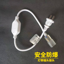 Light with Connector 220V light with LED plug power cord card fixing card middle section Double section pin tail plug