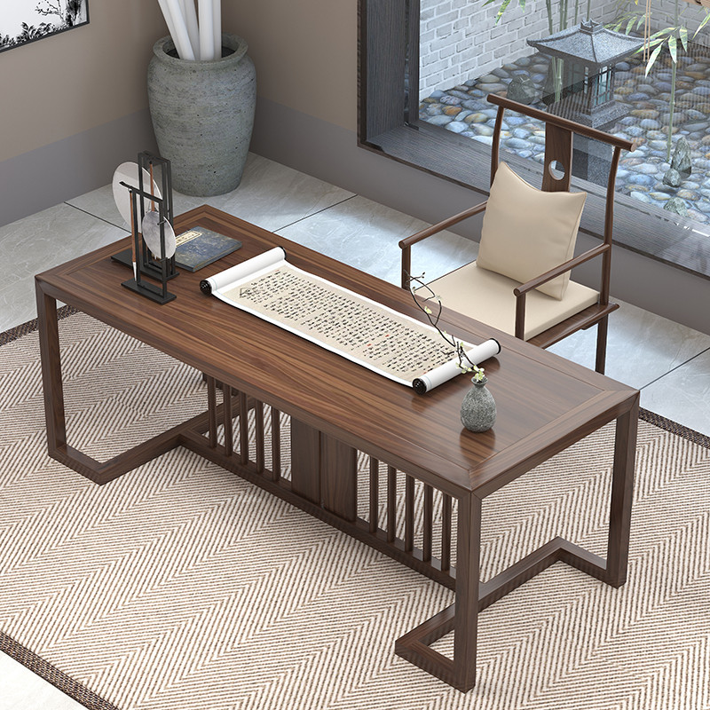 New Chinese style solid wood Zen table ash wood computer desk desk calligraphy desk writing desk painting case study furniture combination
