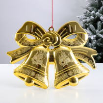 Huachi Christmas decorations Golden bow bell pendant hanging ornaments Christmas tree pendant mall Christmas scene