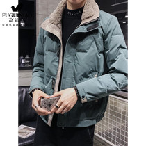 mens autumn winter korean style trendy loose short warm fleece jacket