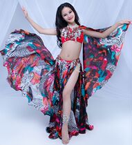 Dancing Wings Children Belly Dance Dress Performance Costume 2020 New Double Slit Long Dress Performance Clothes Set RT511
