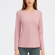 Autumn Winter New Loose Yoga Long Sleeve Woman Round Collar Elastic Naked Sensation Fitness Running Sports Fitness Wear Big Code Blouse