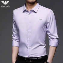 Chiamania mens shirt business professional slim spring and autumn long sleeve dress shirt Korean shirt mens thin