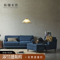 Pu Su Mu Nordic fabric sofa living room modern simple household small apartment trio furniture combination