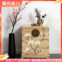 Chinese-style solid wood camphor wood box bedside table sofa side table coffee table side table storage storage cabinet calligraphy and painting trunk furniture