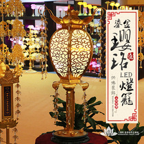 Three Comic Tutor Lotus Lantern Buddha Hall Decoration for Swaying Pieces GOLD AND SILVER LED LAMP SOLAR-STYLE LANTERN TEMPLE YARD FOR THE BUDDHA LAMP