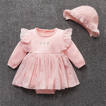 New baby princess dress female baby newborn hundred days age dress hundred days feast lace veil 100 days