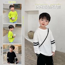 Yuyuan home tide childrens clothing boys foreign fashion spring clothing 2021 new childrens long sleeve T-shirt baby base shirt