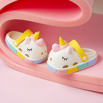 Childrens sandals summer girl indoor cute anti-skid baby cartoon slippers in large child soft sole baby slippers