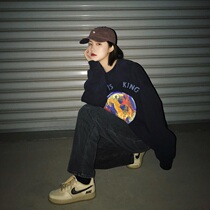CPFM KANYE KANYE Jesus is the king niche Tide card wild High Street leisure loose round neck sleeve sweater