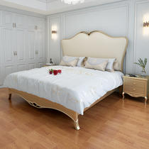 Light extravagant modern American solid wood bed net red double bed main sleeper 2 * 2 2m high box storage 1 8m princess soft bunk bed