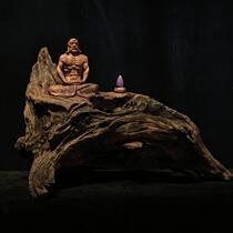 Root carving new Guilin Dharma Chan figures handicraft collection purple oil wood carving home decoration artwork