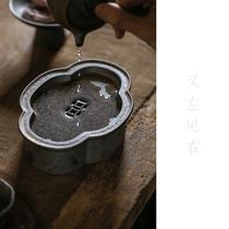 Handmade Japanese antique gilt pot Cheng tea city dry bubble small tea table home water storage retro coarse pottery kung fu tea tray