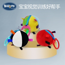 Infant hand bell Newborn baby educational toy Early education visual training Hand grasp red ball 0-3 months