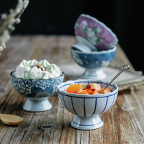 Japanese vintage ceramic cutlery Bowl creative goblet ice cream cup household sauce bowl eating bowl dessert bowl