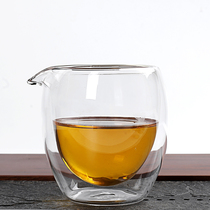 Double insulation glass Road cup large medium and small tea sea kung fu tea set accessories heat-resistant transparent