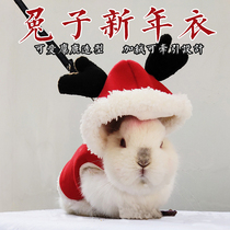 Rabbit New Years clothes Christmas clothes pet rabbit clothes young rabbits warm elk in autumn and winter cute and festive