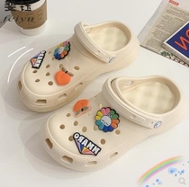 Dongle Shoes Sandals Women Ins Anti Slip Net Red Cute Cartoon Thick bottom Baotou Half sandals Ladies Summer outwear