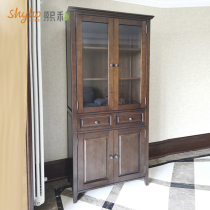 American full wood bookcase double door glass bookcase TV cabinet Cabinet Cabinet combination bookcase locker lockers Zixihe furniture