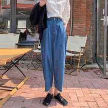 Tianjian jeans women summer thin 2022 big fat sister loose and thin high waist vertical nine points Harlen pants