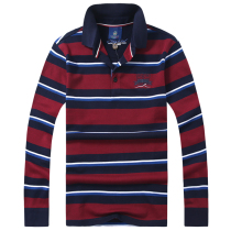 GOLD SHARK ATX31708 men long sleeve T-shirt business polo shirt striped T-shirt