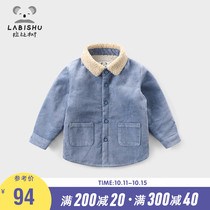 Rabbi tree childrens clothing children corduroy shirt 2020 autumn and winter New Baby shirt boy shirt Korean version of foreign gas