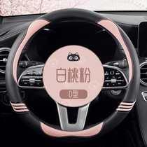 Sweat-absorbing cotton and linen car steering wheel cover summer linen fabric anti-slip net red goddess models four seasons universal handlebar cover