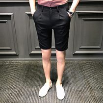 Suit shorts mens summer wear thin Korean slim British five-point pants Casual mens youth trend pants MT