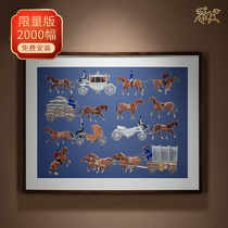 Copper master hand-carved bronze sculpture Horse to success two decorative painting porch painting mural painting