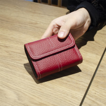 020 Koreas new leather card bag Womens Small multi card position cowhide small card bag simple Mini Card clip tide *