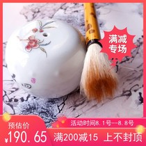 Wolf brush Nine wolves Zhongkai No 123 Central US-China Book Association Beginner professional and hair brush calligraphy practice straw hat Cui