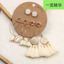 Nightclub exaggerated tassel jewelry earrings for women 6PSC