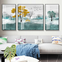 New Chinese Golden Tree Elk Zhaocai Feng Shui Crystal Porcelain Decorative Mural Modern Simple Living Room Sofa Bedroom Hanging Painting