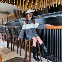 Girls autumn dress 2021 new foreign style childrens clothing childrens long sleeve skirt spring and autumn girls long dress